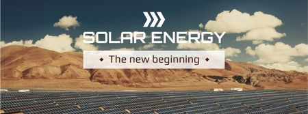 Energy Solar Panels in Desert Facebook cover Modelo de Design