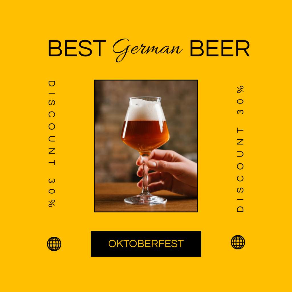 Designvorlage Dark Beer At Discounted Rates For Oktoberfest Offer für Instagram