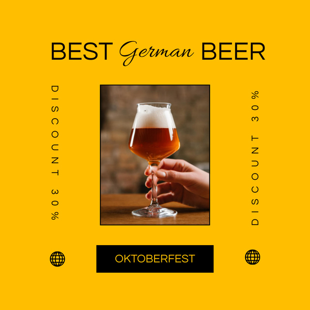 Dark Beer At Discounted Rates For Oktoberfest Offer Instagram Tasarım Şablonu