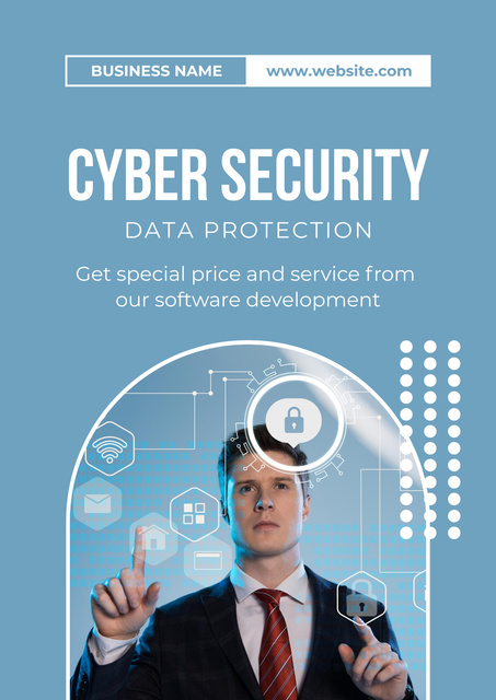 Offer of Data Protection Services Poster Šablona návrhu