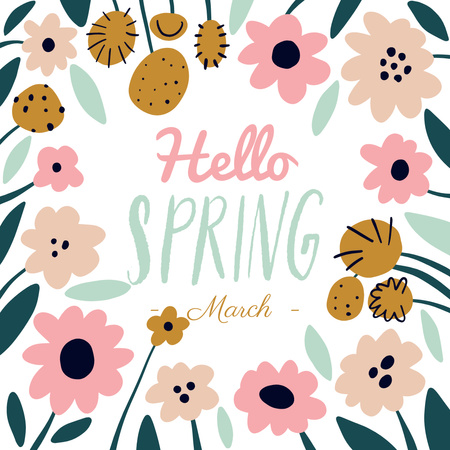 Spring Seasonal Greeting Instagram Design Template