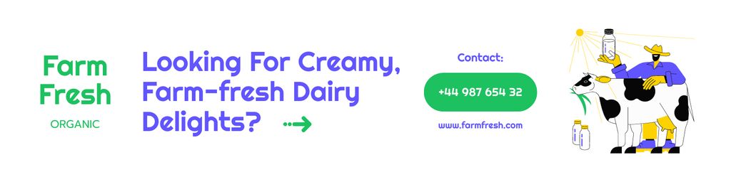Offer of Fresh Dairy Products from Organic Farm Twitter Šablona návrhu