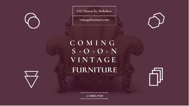Antique Furniture Ad Luxury Armchair Title Design Template