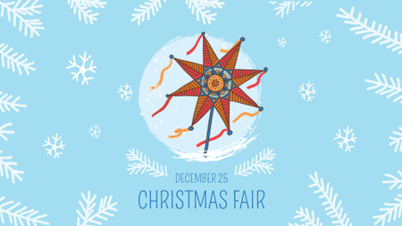 Orthodox Christmas Fair Announcement with Festive Star FB event cover Design Template