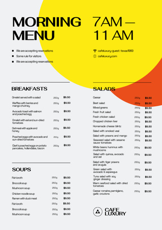 Breakfast Menu Announcement Menu Modelo de Design