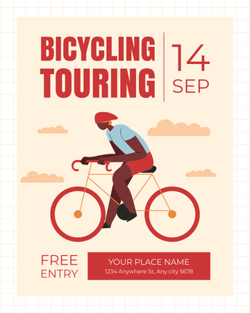 Bicycle Touring Invitation Instagram Post Vertical Design Template