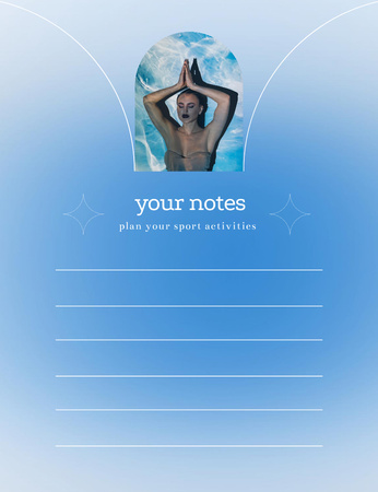 Sport Activities Planning In Blue Notepad 107x139mm Design Template