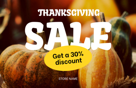 Platilla de diseño Awesome Thanksgiving Sale Offer With Pumpkins Flyer 5.5x8.5in Horizontal