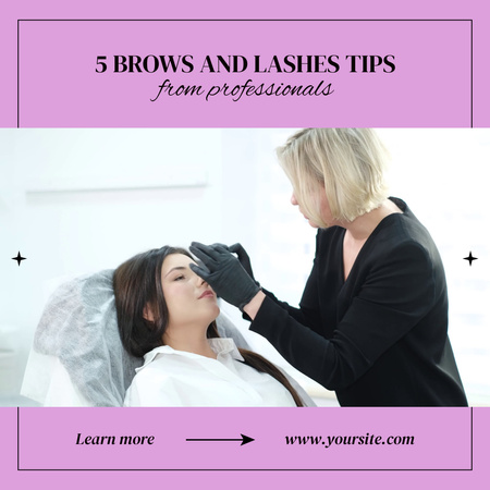 Designvorlage Several Brows And Lashes Tips From Professionals für Animated Post