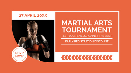 Early Registration Discount For Martial Arts Tournament FB event cover Design Template