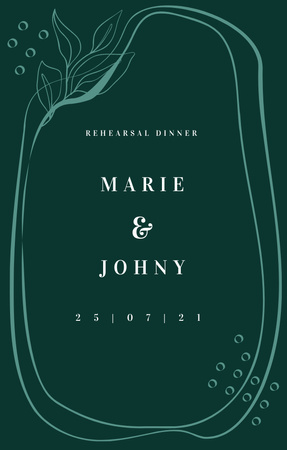 Rehearsal Dinner Announcement with Plants Shadow Invitation 4.6x7.2in Design Template