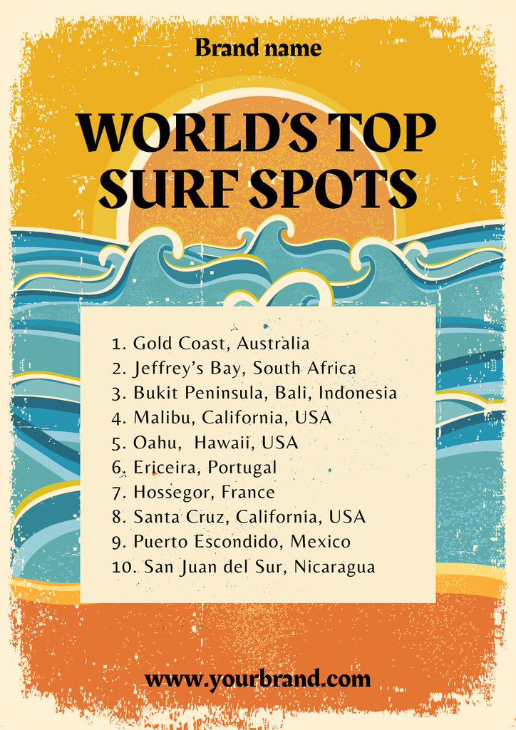 Surf Spots Ad Poster Πρότυπο σχεδίασης