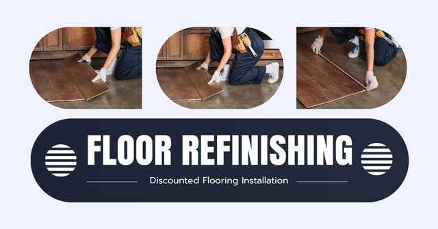 Ontwerpsjabloon van Facebook AD van Pro Floor Refinishing And Installation With Discount