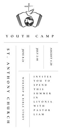 Youth Religion Camp Promotion Flyer DIN Large Πρότυπο σχεδίασης