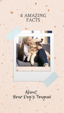 Girl playing with Cute Dog Instagram Story Modelo de Design