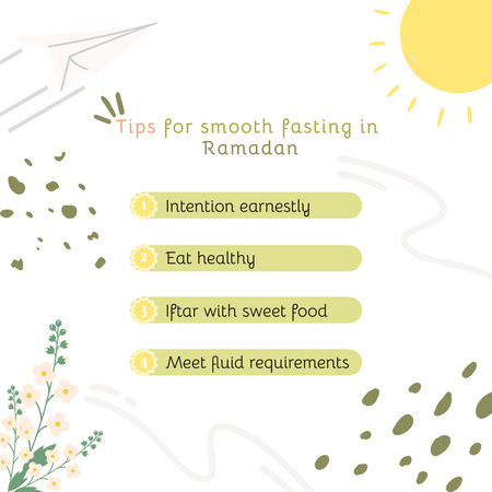 Ramadan Smooth Fasting Tips Instagram Design Template
