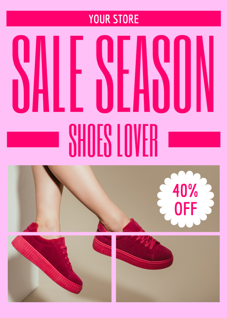 Sale Season for Trendy Shoes Flayer Design Template