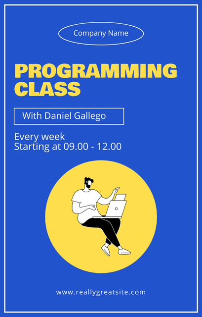 Programming Class Announcement with Programmer Invitation 4.6x7.2in Design Template