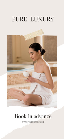 Luxury Spa Ad with Lady Drinking Tea Snapchat Geofilter Modelo de Design