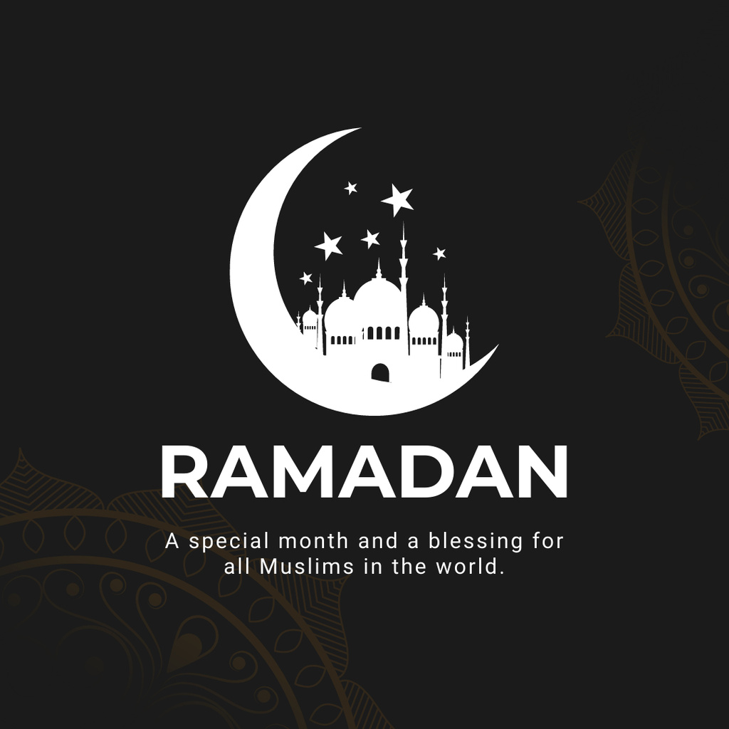 Greeting on Month of Ramadan  Instagram Modelo de Design
