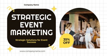 Discount on Services for Creating Event Planning Strategy Facebook AD Design Template