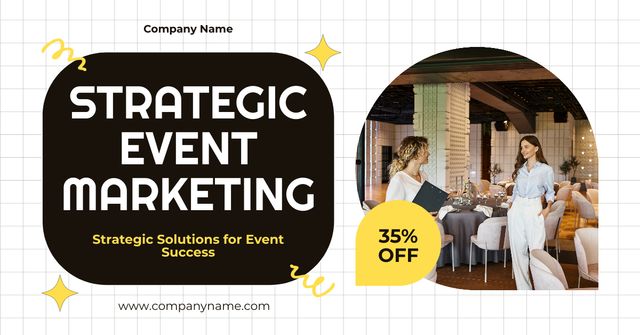 Discount on Services for Creating Event Planning Strategy Facebook ADデザインテンプレート