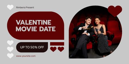 Valentin-napi film dátuma Twitter tervezősablon