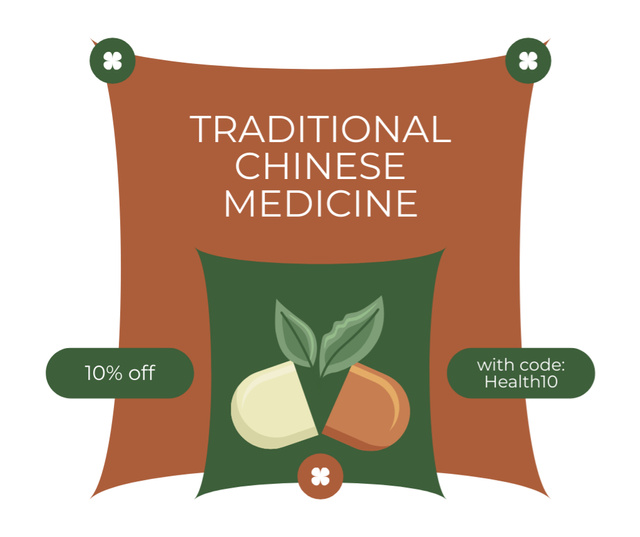Discounted Herbal Capsules And Traditional Chinese Medicine Facebook Design Template