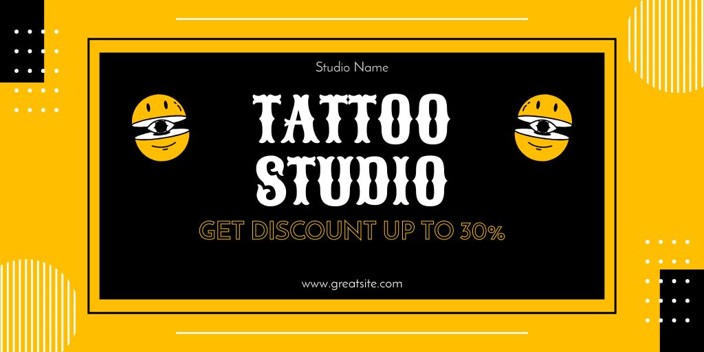Szablon projektu Creative Tattoo Studio With Discount Offer Twitter