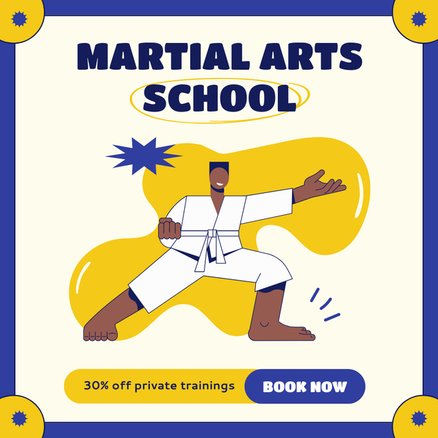 Designvorlage Discount On Martial Arts Private Trainings für Instagram AD