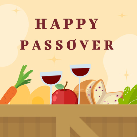 Inspirational Greeting on Passover Instagram Design Template