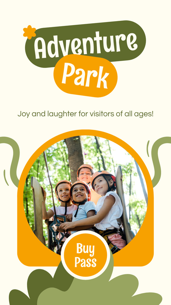 Designvorlage Lively Adventure Park For Children für Instagram Story