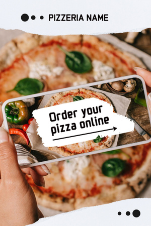 Designvorlage Tasty Pizza Offer for Online Order für Pinterest