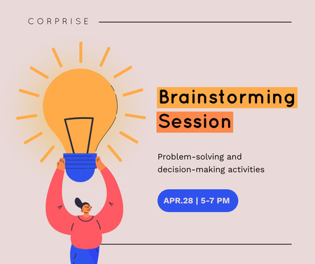 Announcement of Brainstorming Session With Problem-solving Activities Facebook Design Template