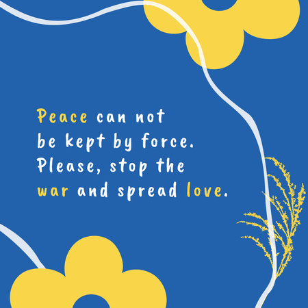 Ontwerpsjabloon van Instagram van Vrede en liefde voor Oekraïne