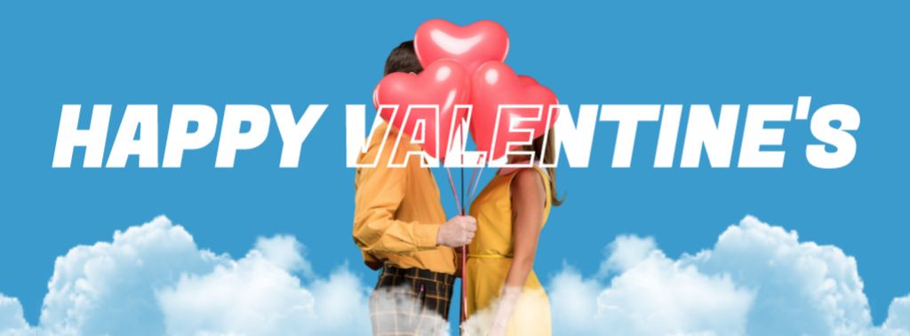 Congratulations on Valentine's Day with Couple in Love Facebook cover Šablona návrhu