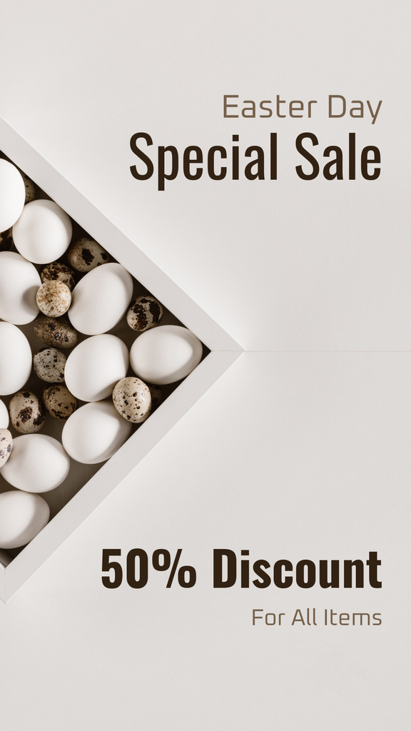 Easter Holiday Special Sale With Various Eggs Instagram Story – шаблон для дизайна