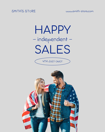USA Independence Day Sale Announcement Poster 16x20in Design Template