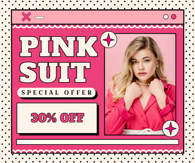 Platilla de diseño Exquisite Pink Suit For Women Sale Offer Facebook