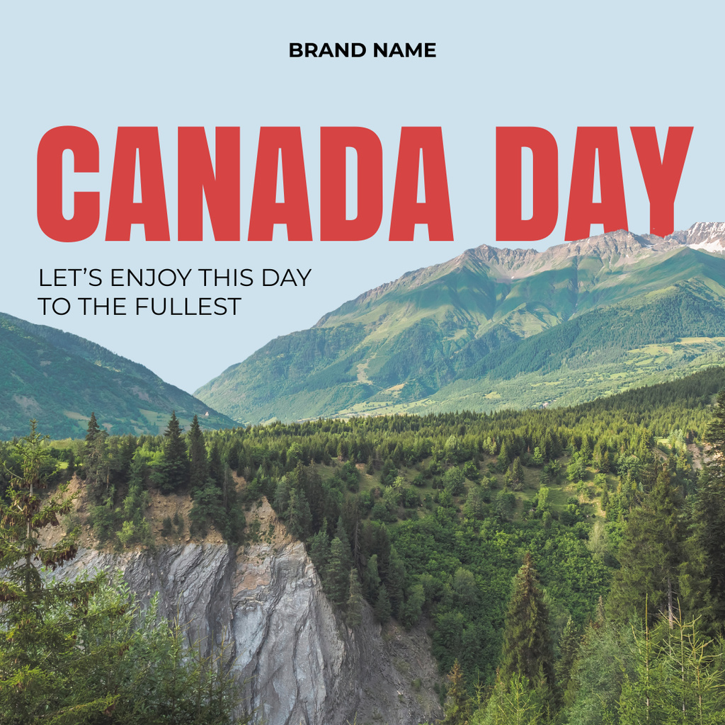 Happy Canada Day Ad with Canadian Landscape Instagram Modelo de Design
