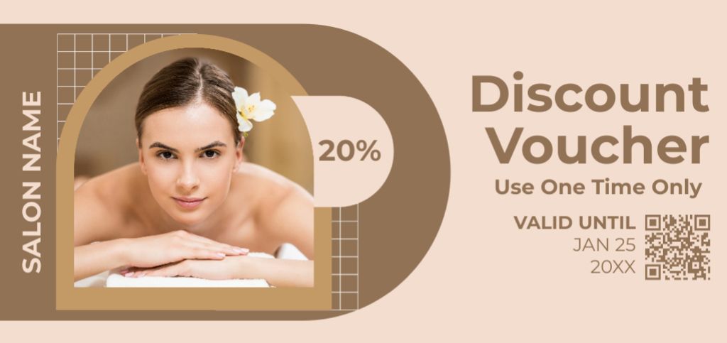 Designvorlage Great Discount on Massage Services für Coupon Din Large
