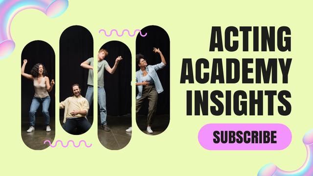 Plantilla de diseño de Subscribe to Acting Academy Channel Youtube Thumbnail 