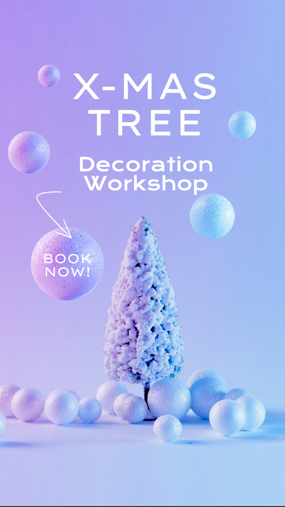 Christmas Tree Decoration Workshop Announcement Instagram Story Modelo de Design