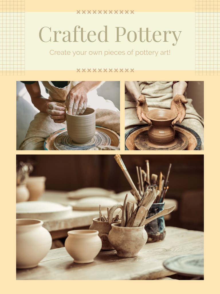 Ceramic Workshop Collage Poster US – шаблон для дизайна