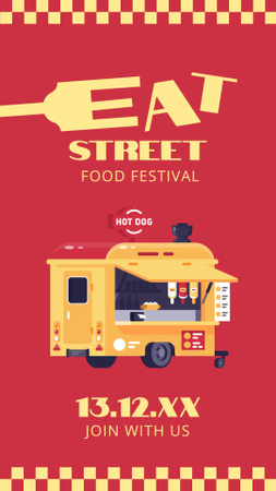 Illustration of Street Food Booth Instagram Story Design Template