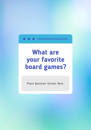 Designvorlage Favorite Board Games question on blue für Poster