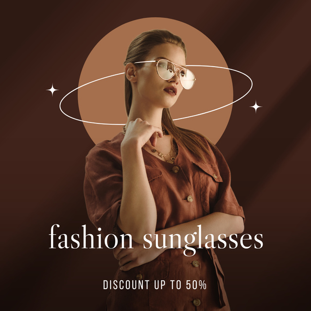 Fashion Glasses With Discount Instagram Design Template