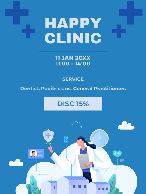 Template di design Illustration of Doctor and Patient Poster US