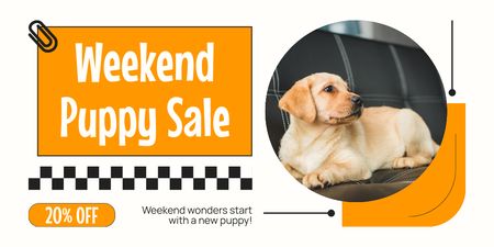 Platilla de diseño Weekly Puppy Sale Announcement Twitter