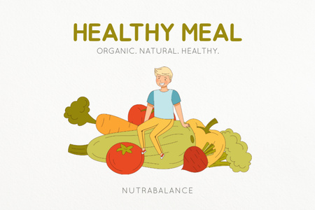 Healthy Meal Promotion Label Design Template